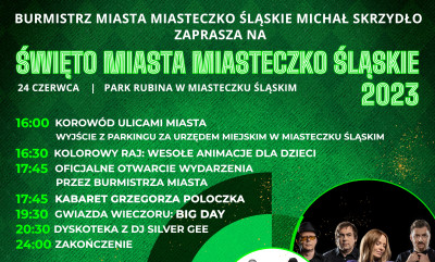 grafika do wpisu: Święto Miasta Miasteczko Śląskie 2023
