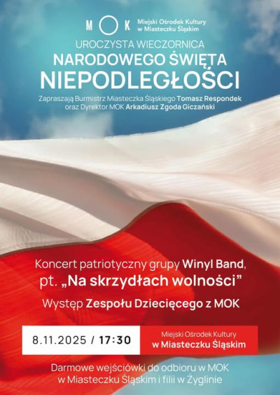 grafika do wpisu: UROCZYSTA WIECZORNICA Z OKAZJI ŚWIĘTA NIEPODLEGŁOŚCI 08.11.2025r.