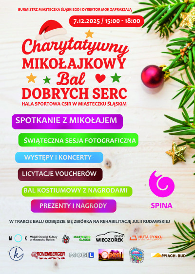 grafika do wpisu: Charytatywny Mikołajkowy Bal Dobrych Serc 07.12.2025r.