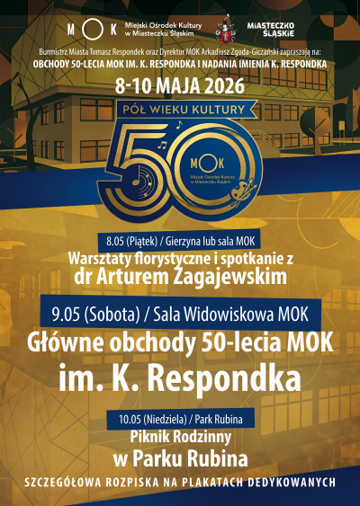 grafika do wpisu: 50-lecie MOK im. Krzysztofa Respondka w Miasteczku Śląskim