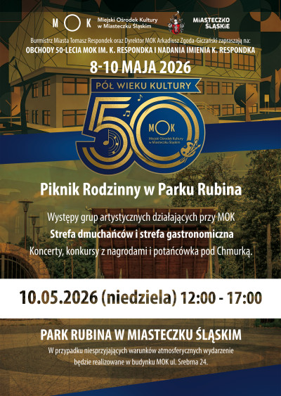 grafika do wpisu: 50-lecie MOK im. Krzysztofa Respondka w Miasteczku Śląskim